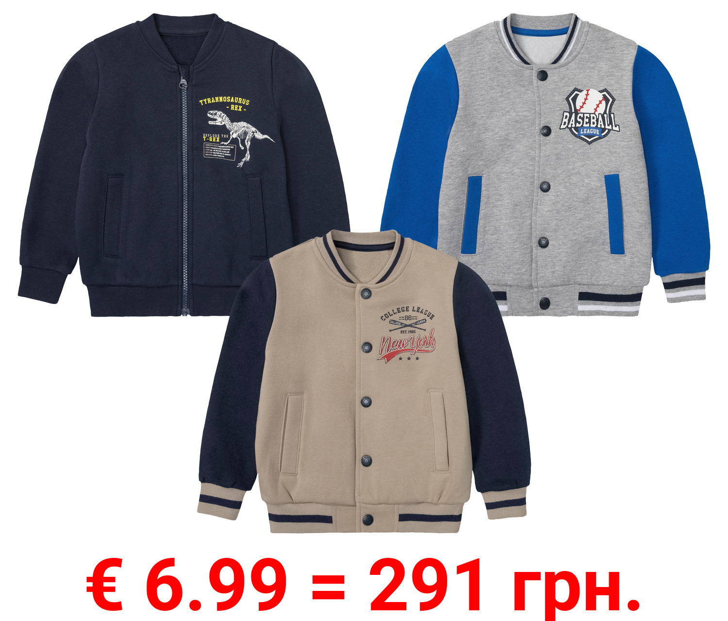 lupilu® Kleinkinder Collegejacke mit hohem Baumwollanteil