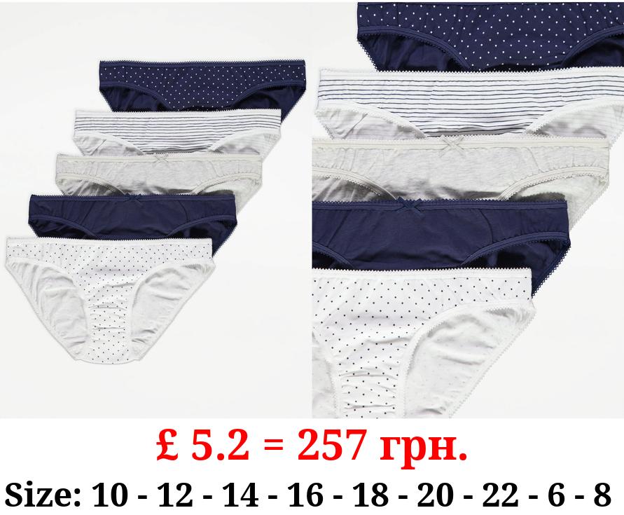 Stripe Spot Mini Knickers 5 Pack