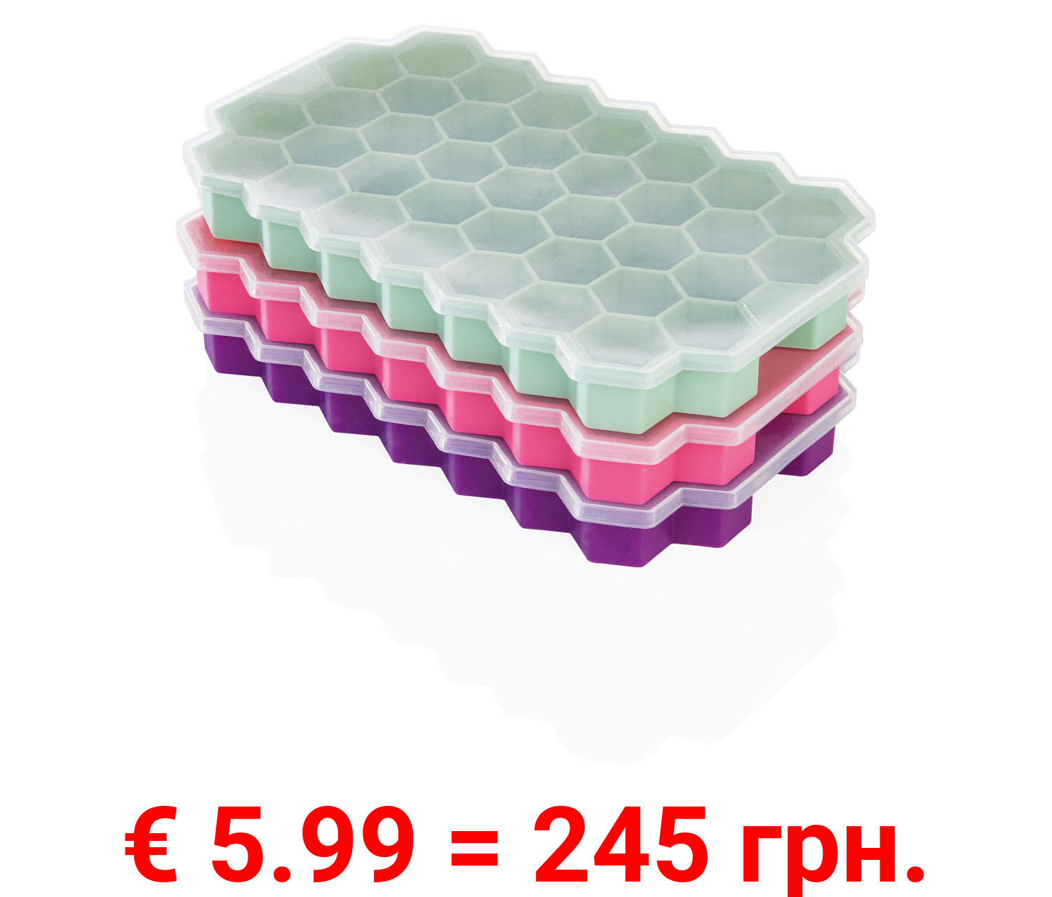 ERNESTO® Eiswürfelformer in Wabenform, mit Deckel