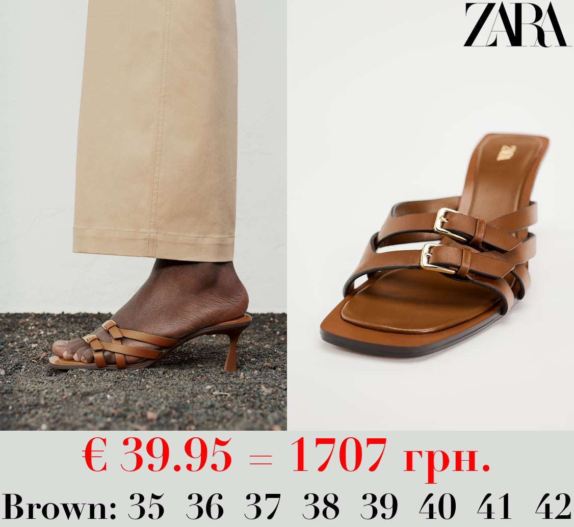 HEELED LEATHER SANDALS