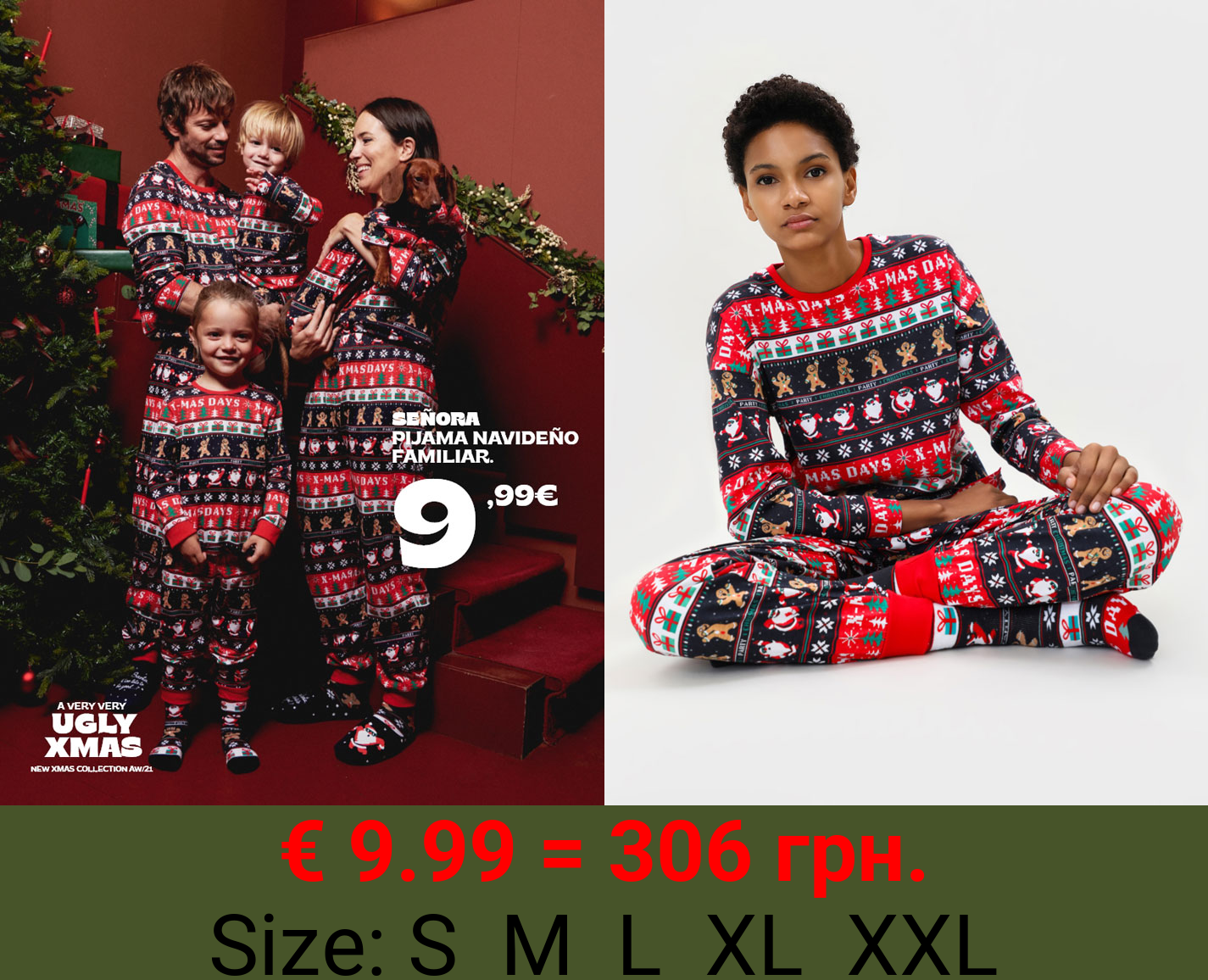 Christmas family print pyjama set
