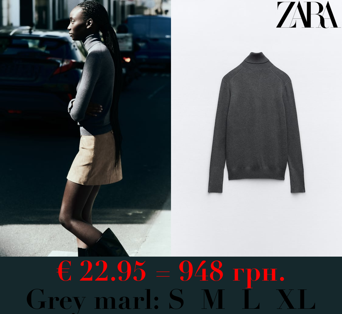 BASIC HIGH NECK KNIT SWEATER