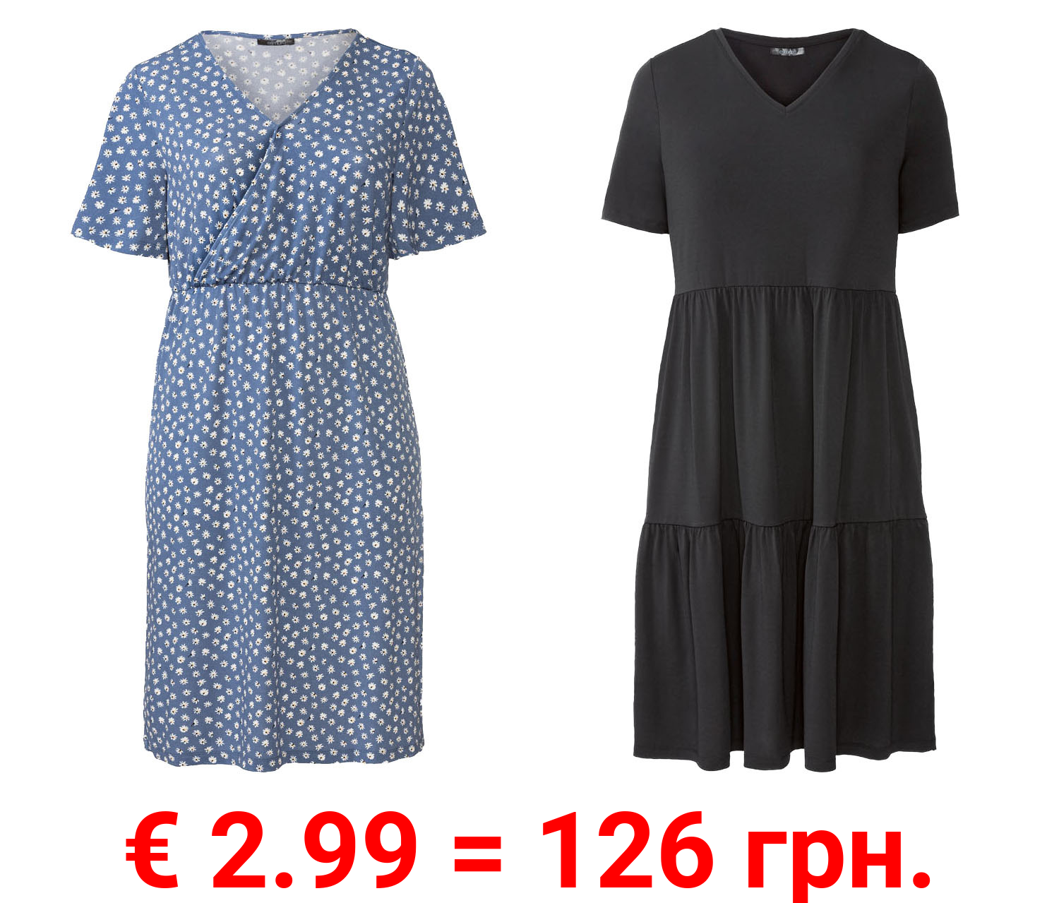 esmara® Damen Kleid, leger, leicht tailliert geschnitten