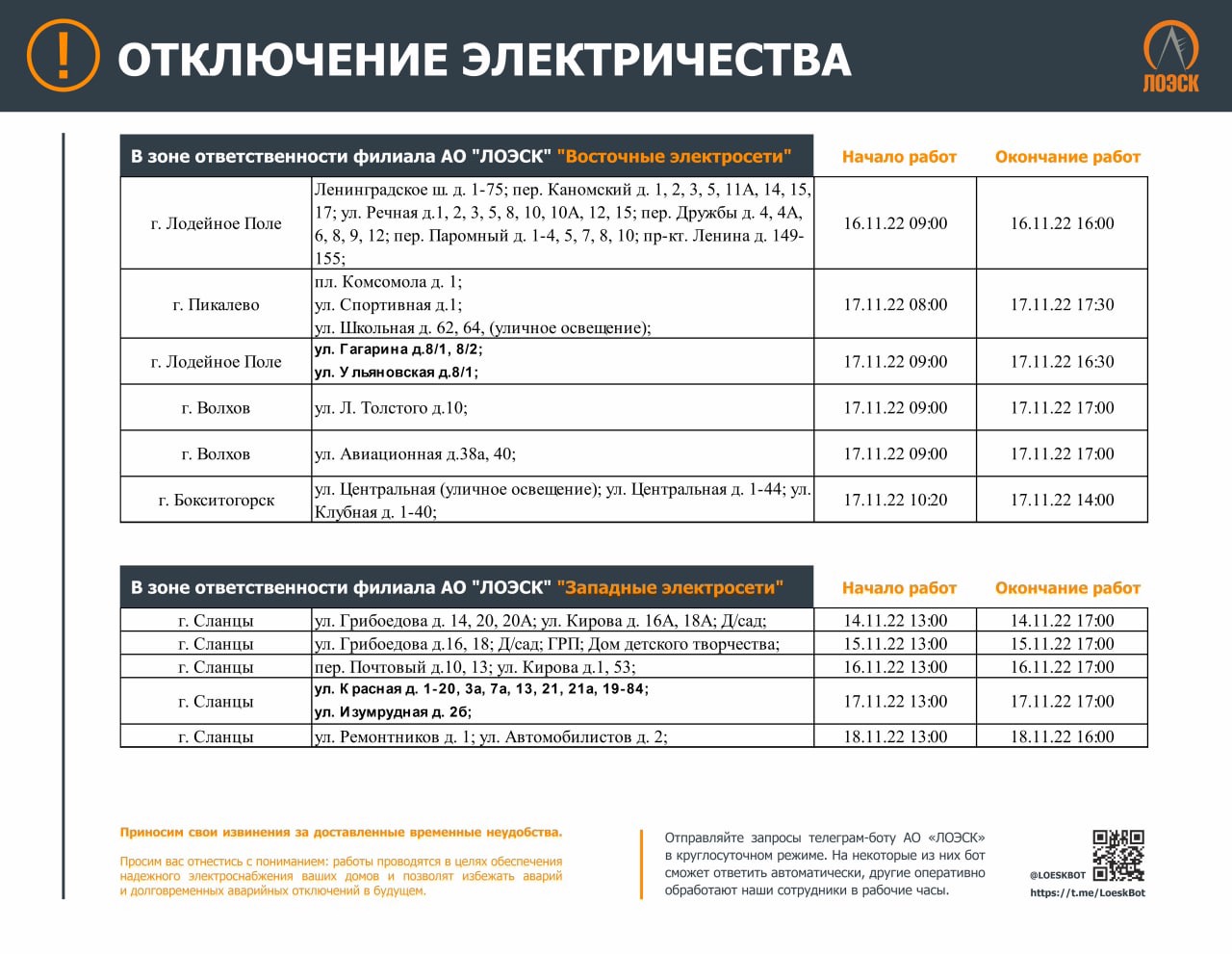 Картинка плановое отключение электроэнергии.