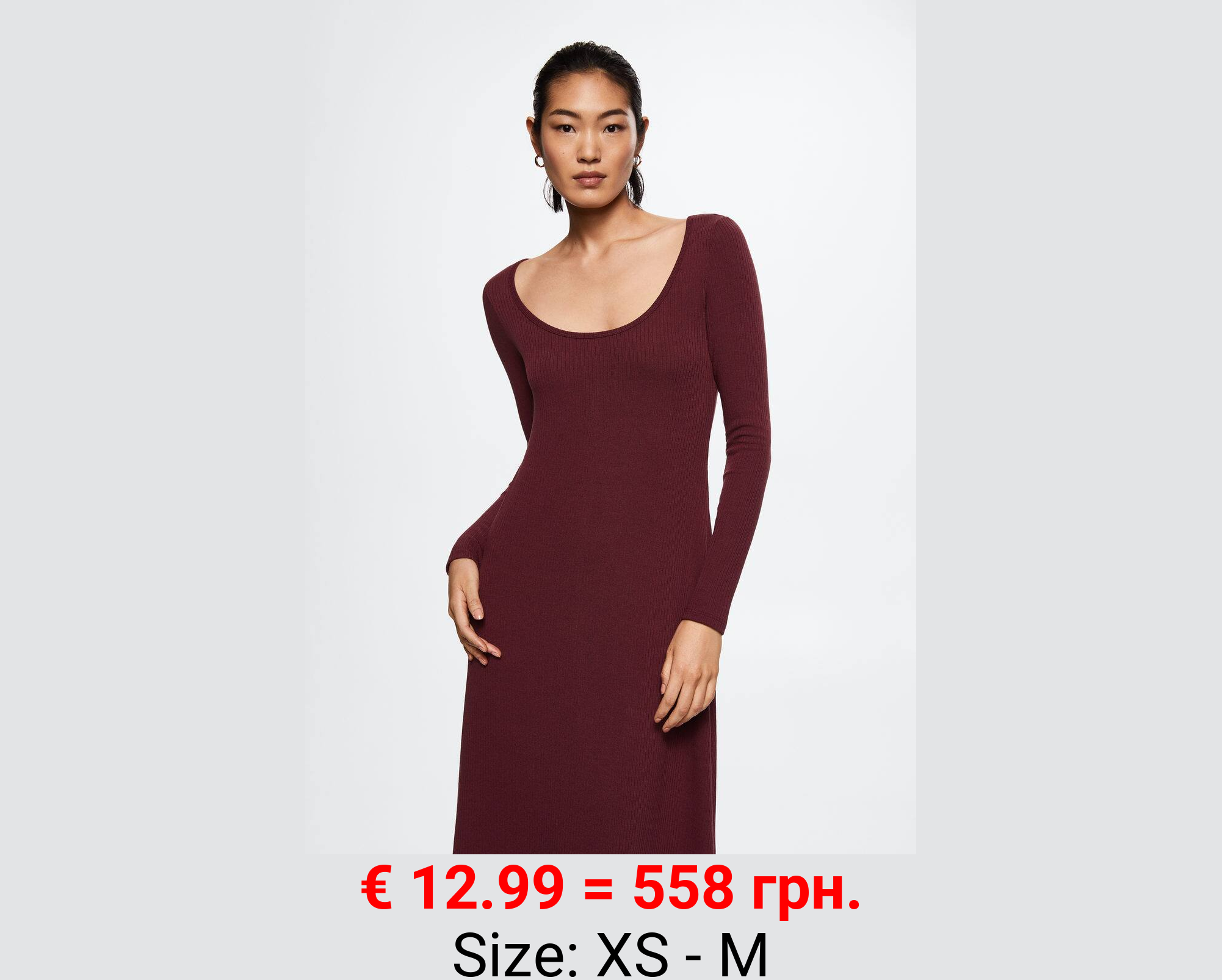 Vestido midi canalé