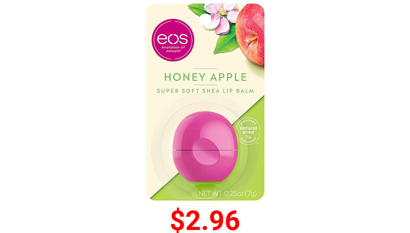 eos Super Soft Shea Lip Balm - Honey Apple | 24 Hour Hydration | Lip Care to Moisturize Dry Lips | Gluten Free | 0.25 oz
