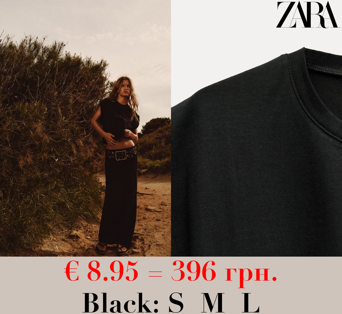 FADED-EFFECT HEAVY COTTON T-SHIRT