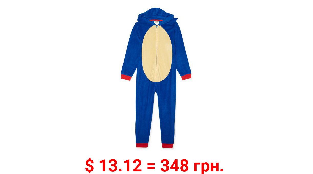 Sonic the Hedgehog Boys Hooded Character Pajama Blanket Sleeper Sizes 4-12