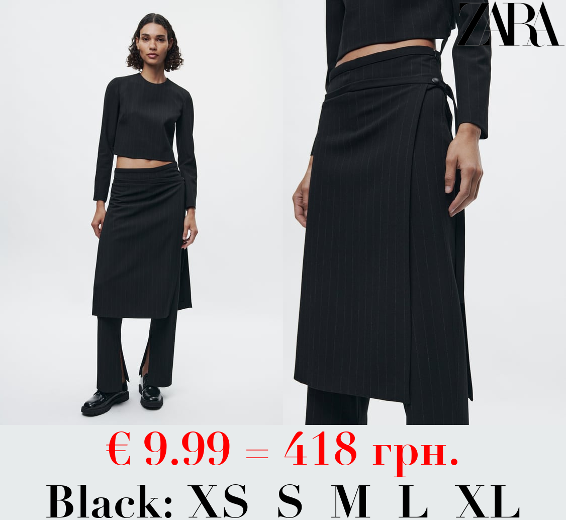 ZW COLLECTION PINSTRIPE PAREO SKIRT OVER TROUSERS