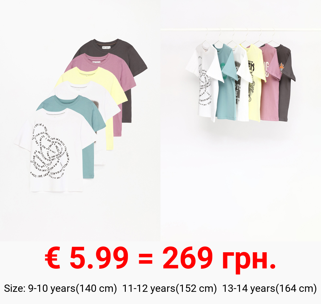 Pack of 6 printed T-shirts
