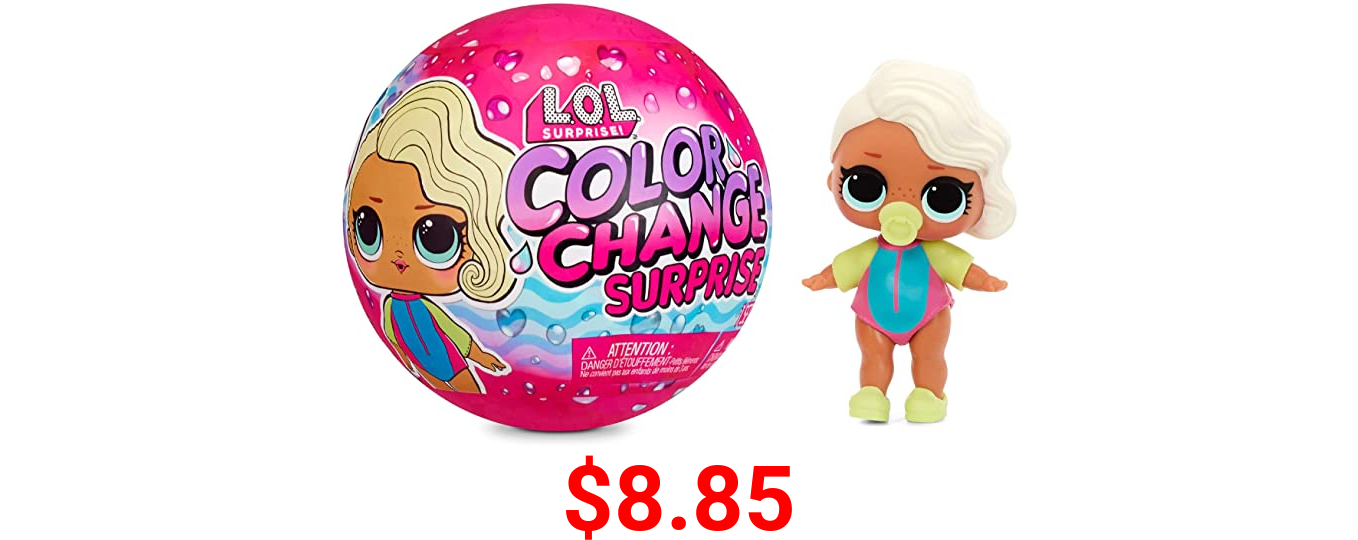 LOL Surprise Color Change Dolls with 7 Surprises Including Including Outfit, Accessories, Color Change Ball- Collectible Doll Toy, Gift for Kids, Toys for Girls Boys Ages 4 5 6 7+ Years Old
