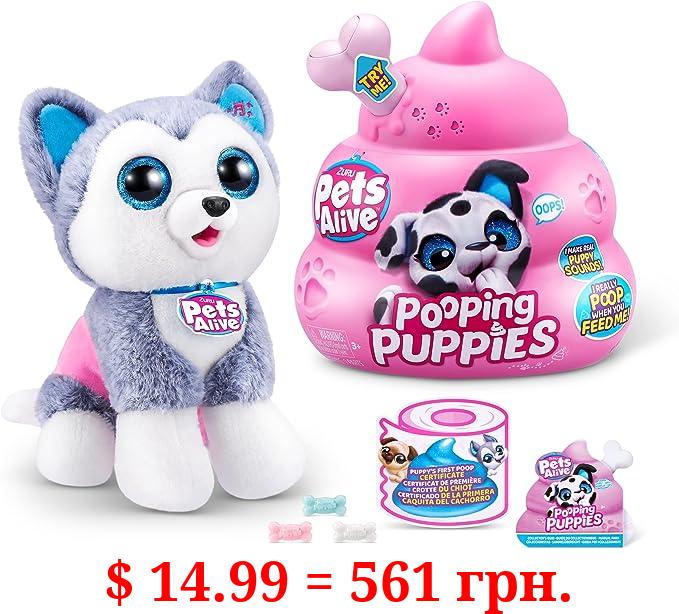 Pets Alive Pooping Puppies (Husky) by ZURU Surprise Puppy Plush, Ultra Soft Plushies, Interactive Toy Pets, Electronic Pet Puppy for Girls and Children