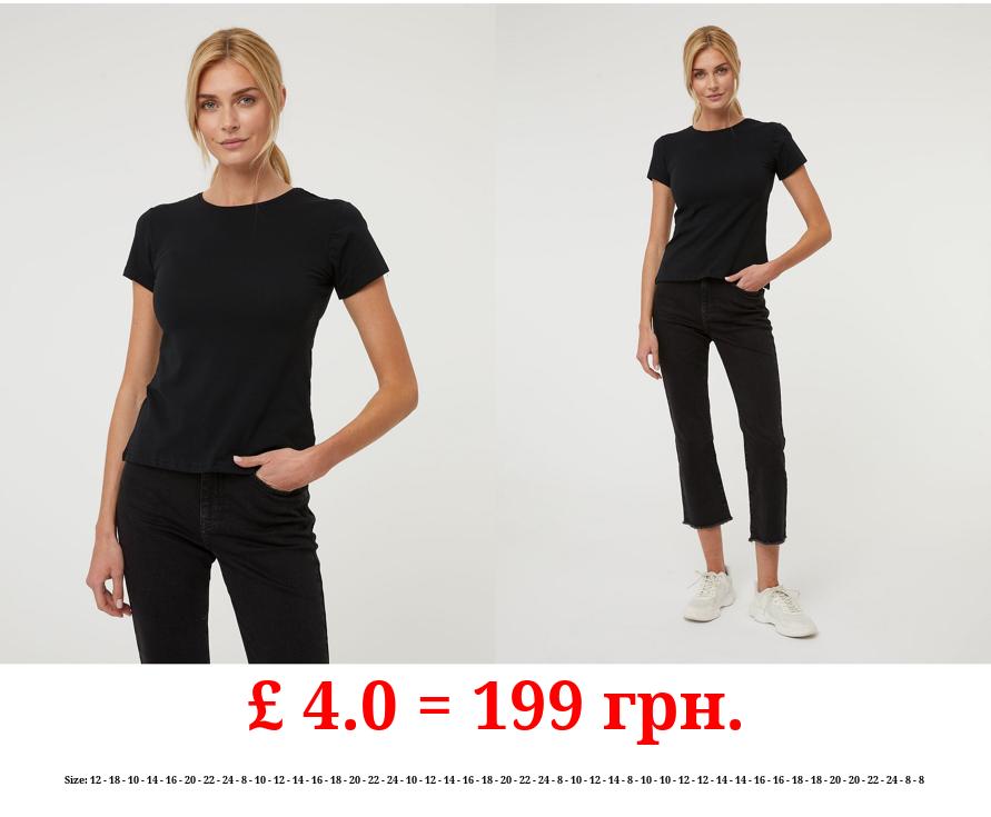 Black Basic Crew Neck Top