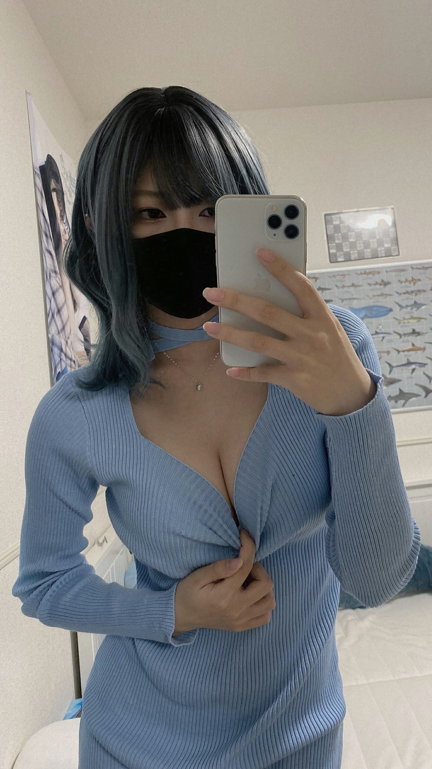 御伽樒 蓝卫衣+猫耳束缚 62