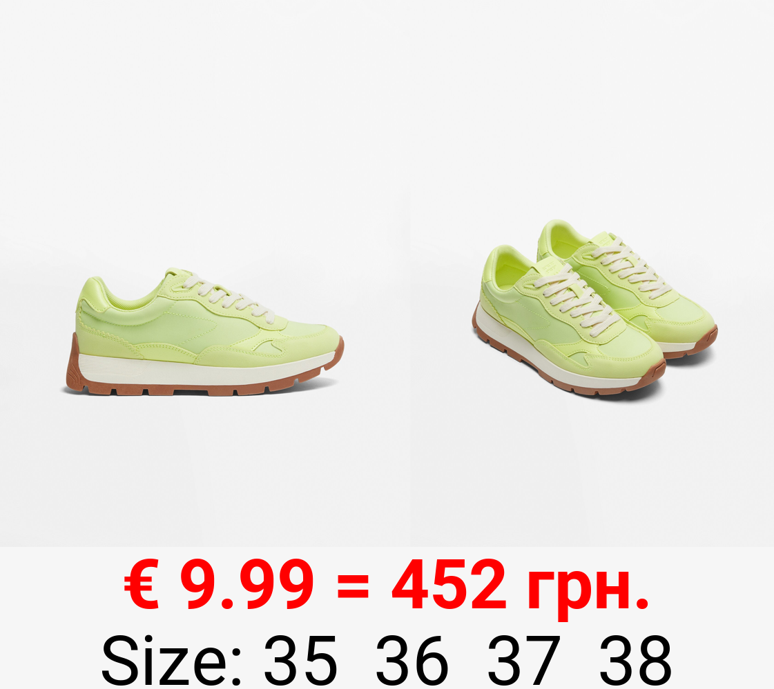 Sneakers with track soles