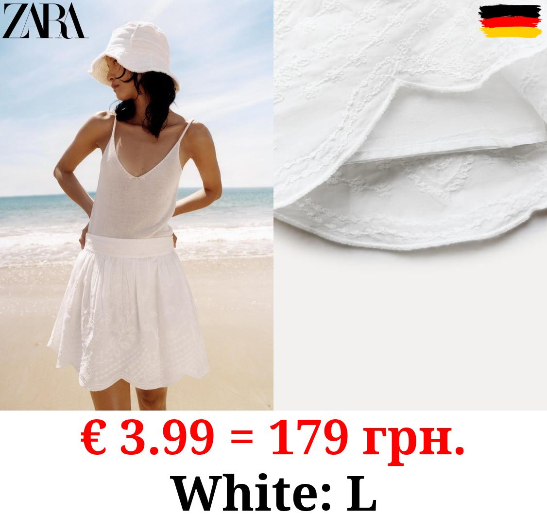 ZW COLLECTION EMBROIDERED MINI SKIRT