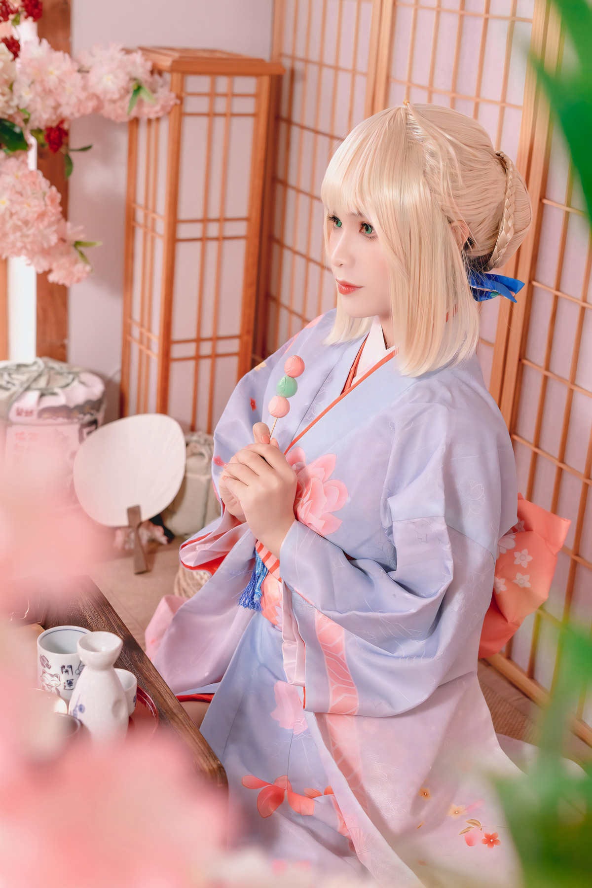Cosplay Pyonピオン Saber セイバー Kimono 27