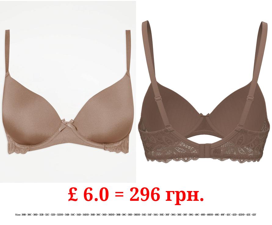 Medium Nude Padded Lace T-Shirt Bra
