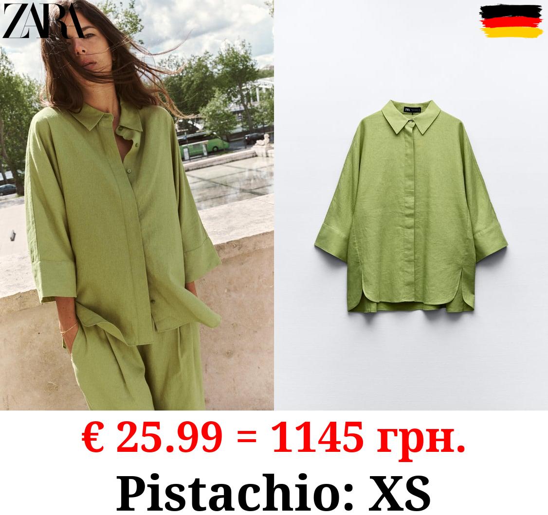 OVERSIZE LINEN BLEND SHIRT