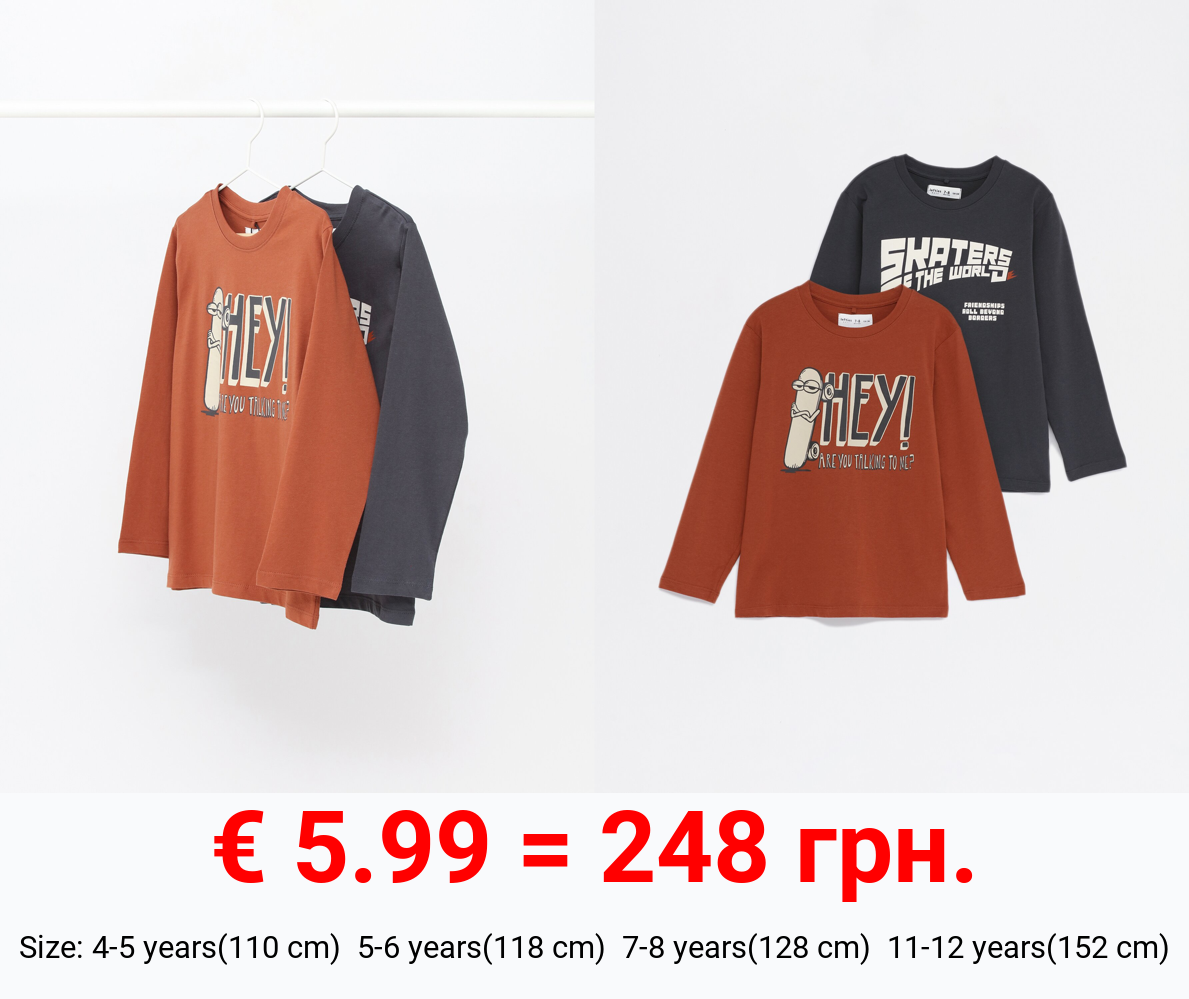 Pack of 2 printed T-shirts