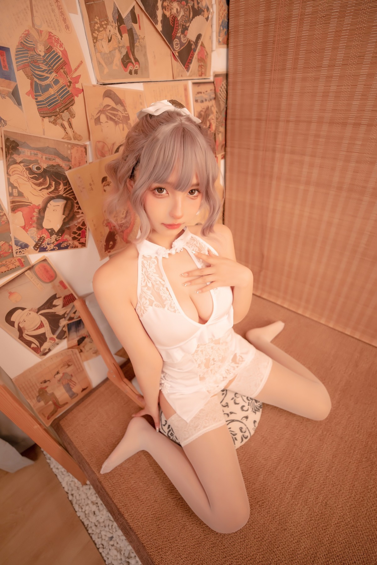 Cosplay 神楽板真冬 白旗袍 3