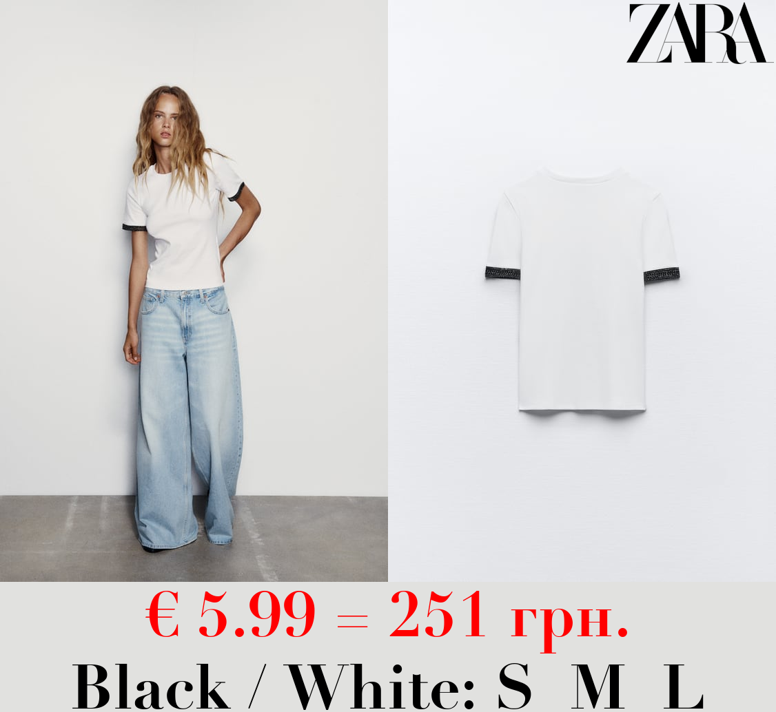 EMBELLISHED TRIM T-SHIRT