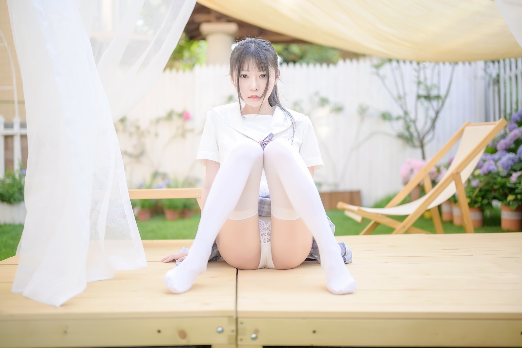香草喵露露 Cosplay 阳光庭院制服 6