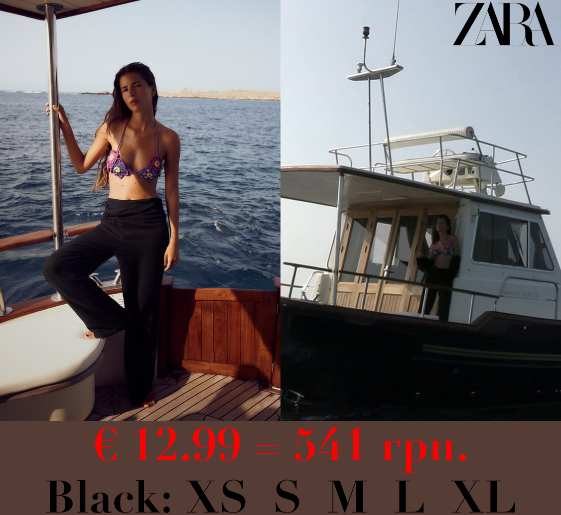 LINEN BLEND WRAP TROUSERS WITH KNOT