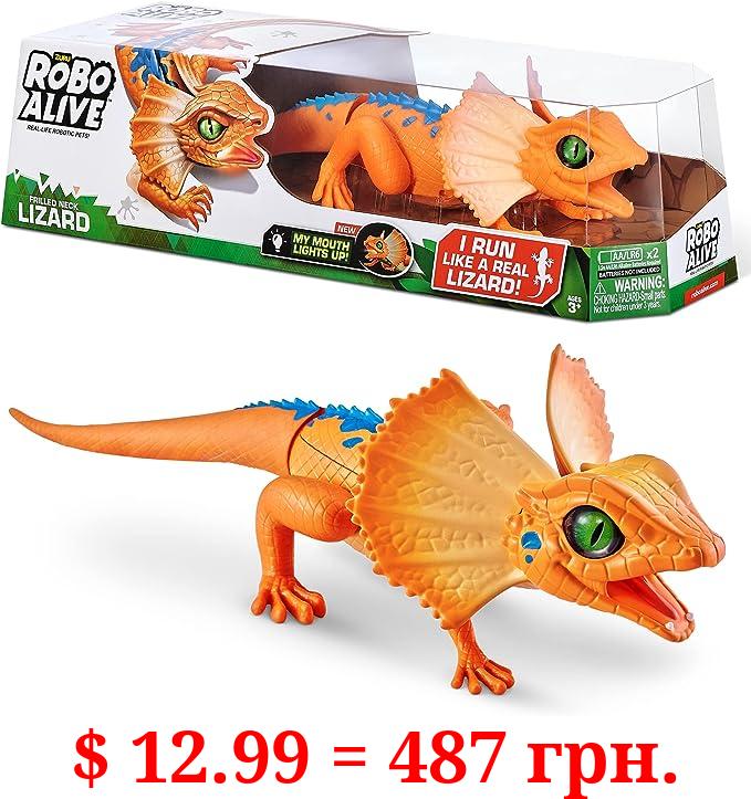 Robo Alive Lurking Lizard Series 3 Orange by ZURU Battery-Powered Robotic Light Up Interactive Electronic Reptile Toy That Moves (Orange)