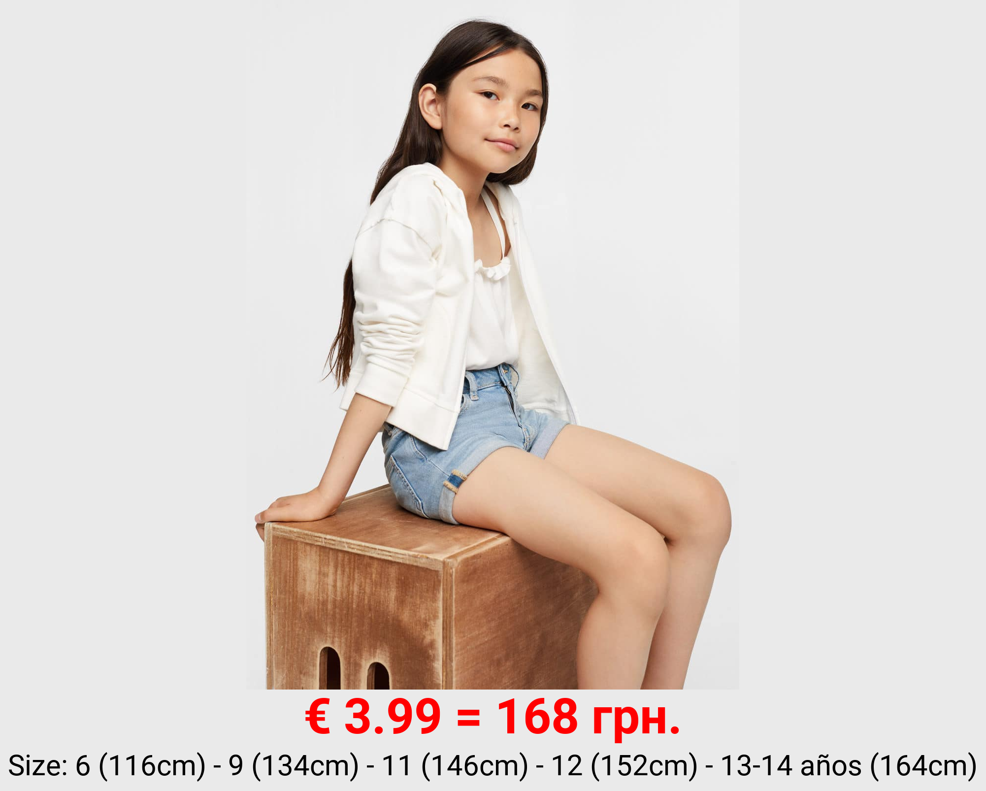 Short denim bajo vuelto