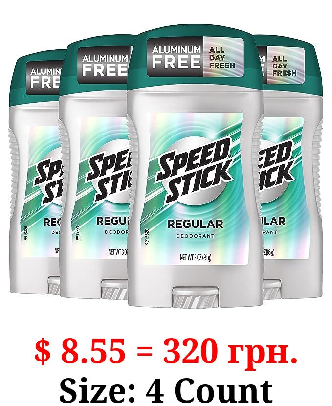 Speed Stick Men's Deodorant, Regular, 3 Ounce, 4 Pack