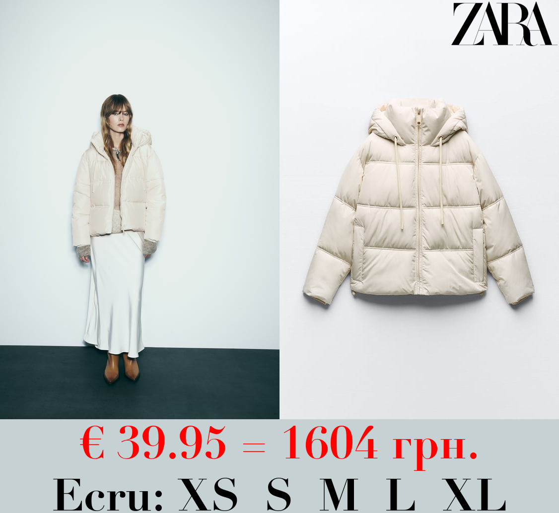 WATER AND WIND PROTECTION CROPPED PUFFER ANORAK