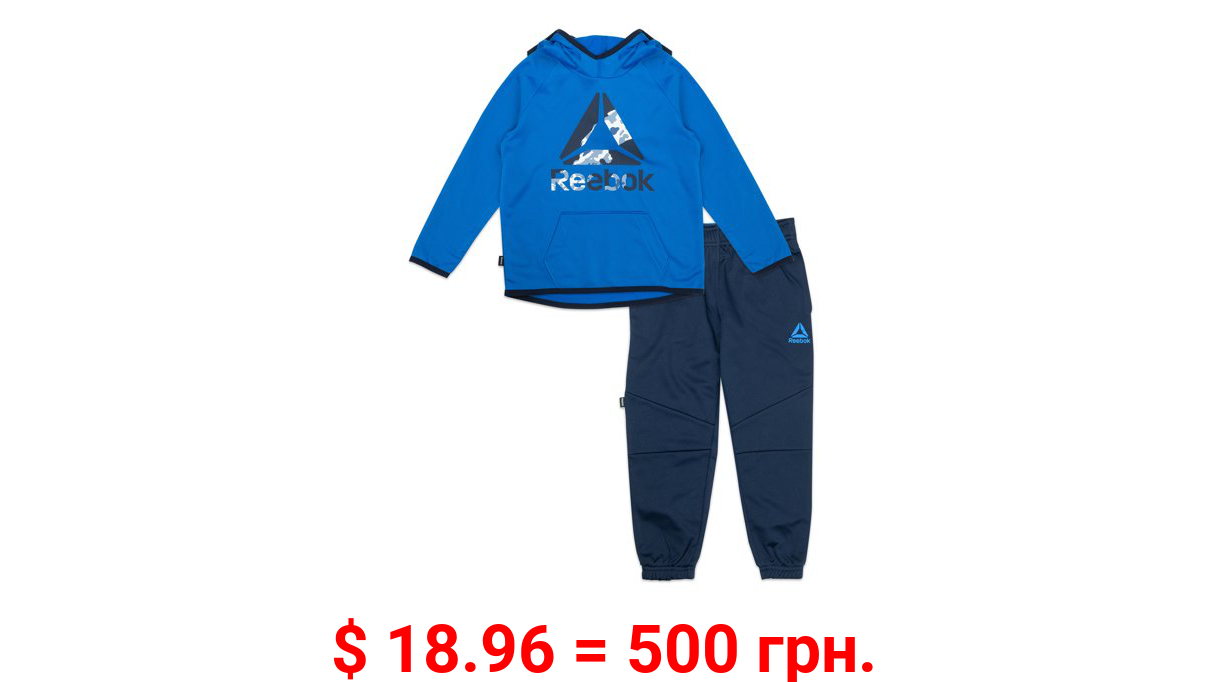 Reebok Baby Boy & Toddler Boy Active Fleece Pullover Hoodie & Jogger Pant Outfit Set, 2-Piece, 12M-5T