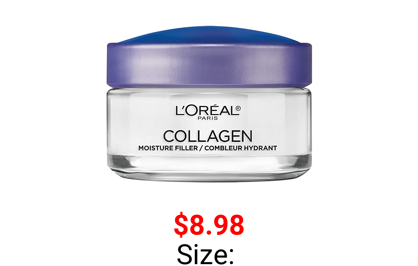 L'Oreal Paris Skincare Collagen Face Moisturizer, Day and Night Cream, Anti-Aging Face, Neck and Chest Cream to smooth skin and reduce wrinkles, 1.7 oz