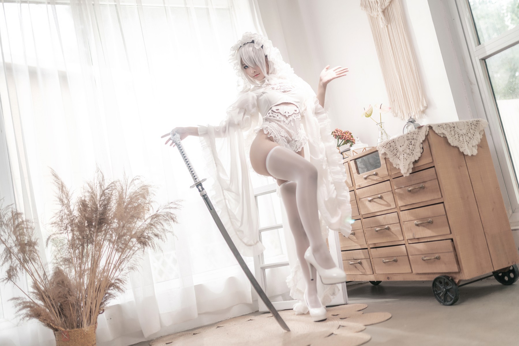 Cosplay 蠢沫沫 Chunmomo 尼尔纪元 白花嫁 12