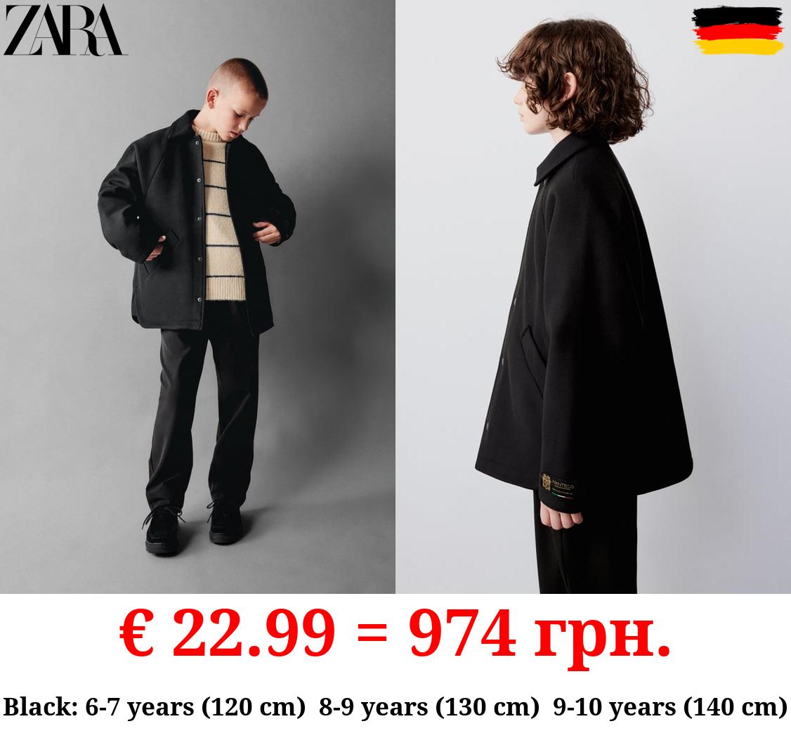 TRUE NEUTRALS FELT TEXTURE WOOL BLEND COAT