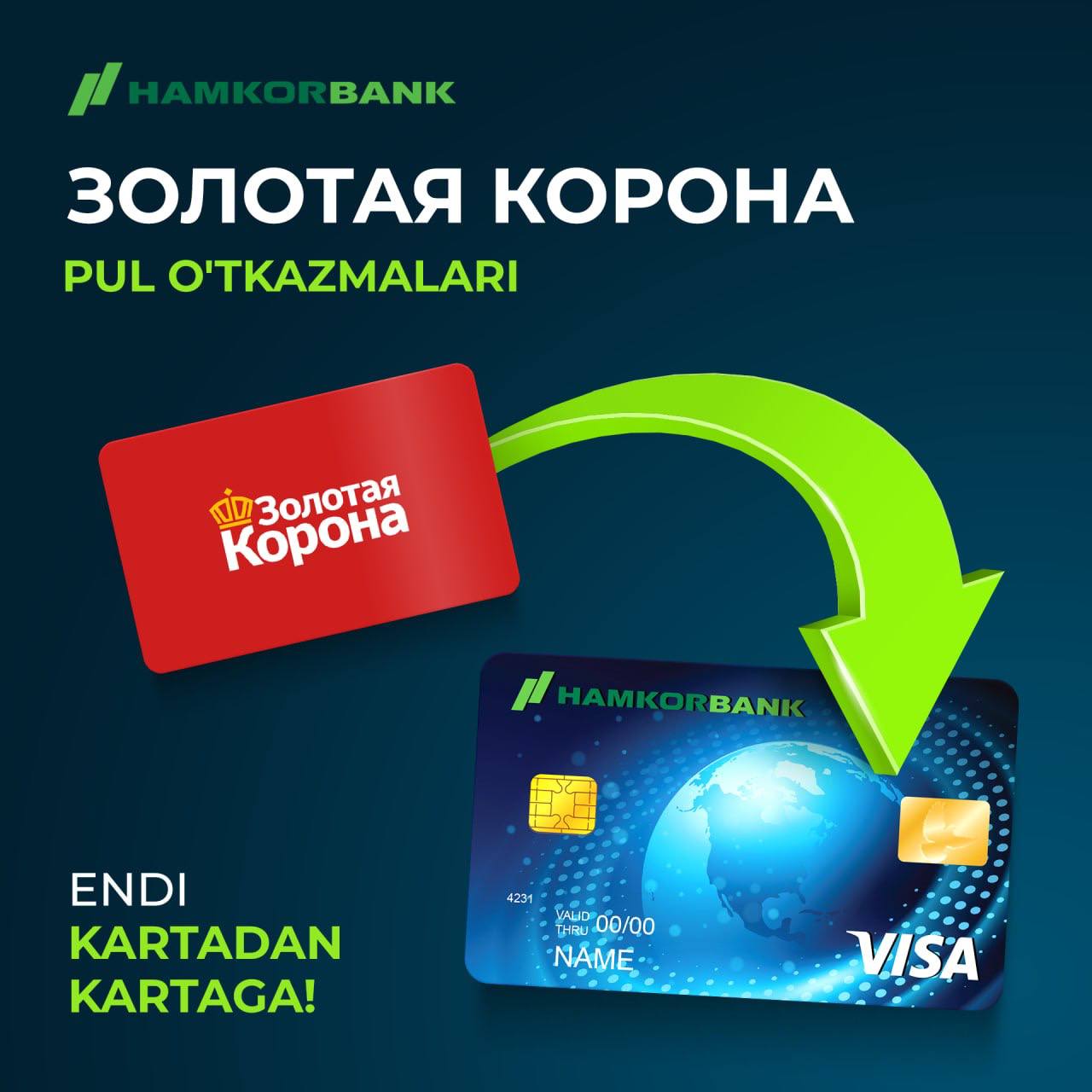 Карта visa hamkorbank