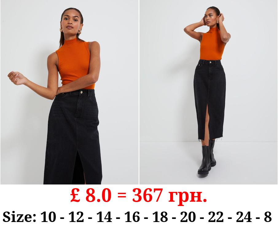 Orange Rib Stand Neck Vest