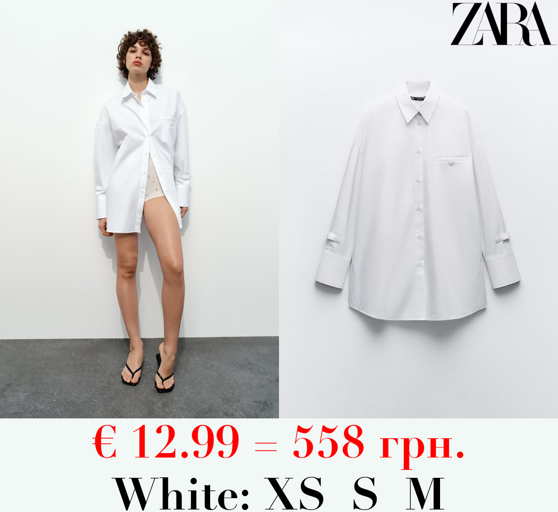 OVERSIZE POPLIN SHIRT WITH WELT POCKET