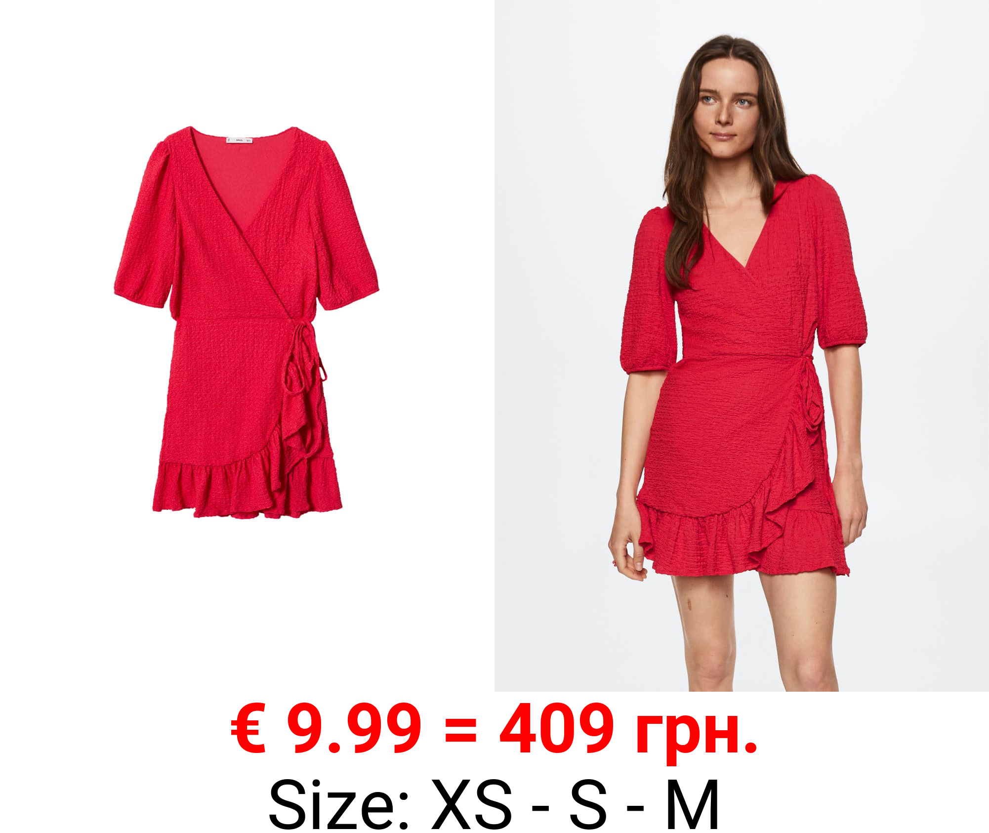 vestido textura mangas abullonadas