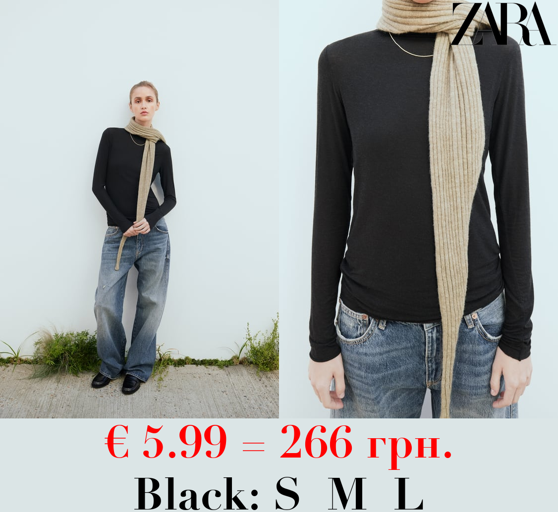 HIGH NECK SEMI-SHEER TOP