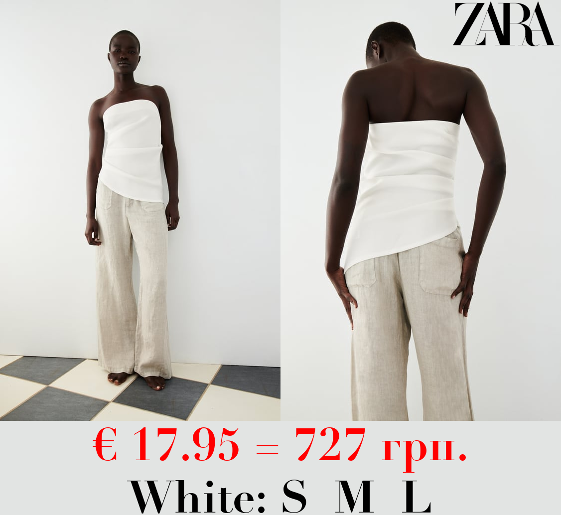 STRAPLESS GATHERED TOP