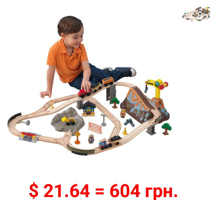 KidKraft Bucket Top Construction Train Set with 61 Accessories Included