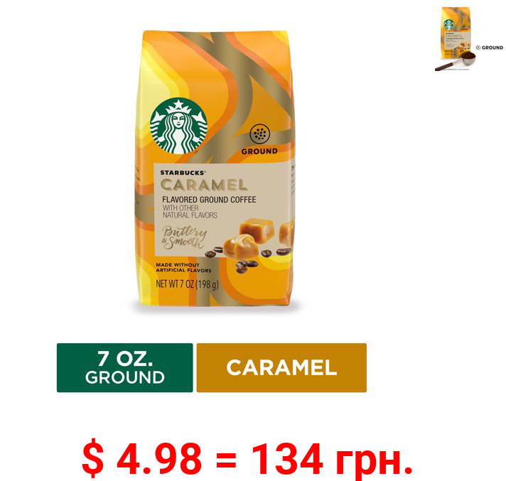 Starbucks Flavored Ground Coffee, Caramel, 7 Oz