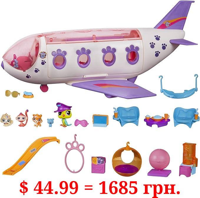 Littlest Pet Shop Pet Jet Playset Toy, Includes 4 Pets, Adult Assembly Required (No Tools Needed), Ages 4 and Up (Amazon Exclusive) Pink