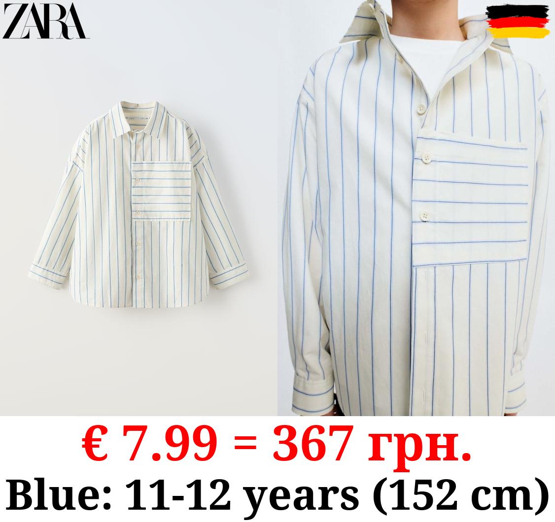 TRUE NEUTRALS STRIPED SHIRT WITH POCKET