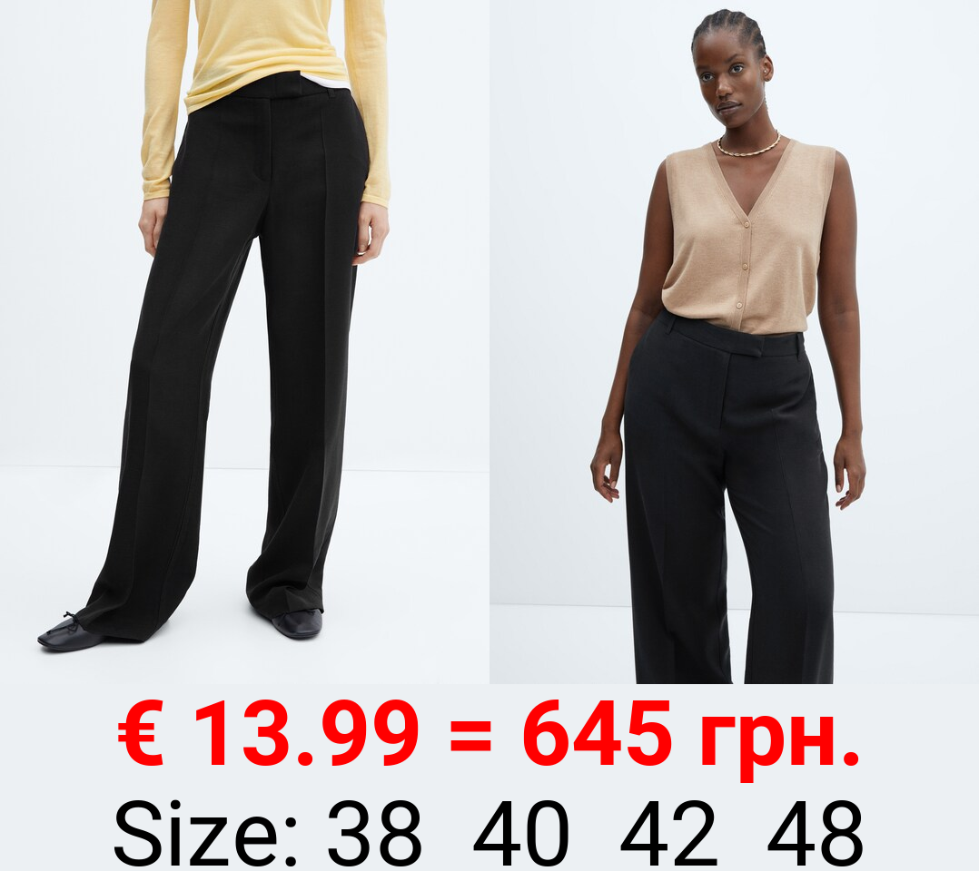 Pantalón wideleg tiro bajo