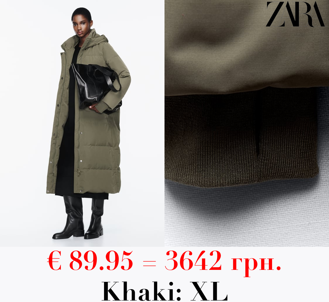 WATER AND WIND PROTECTION HOODED LONG DOWN JACKET