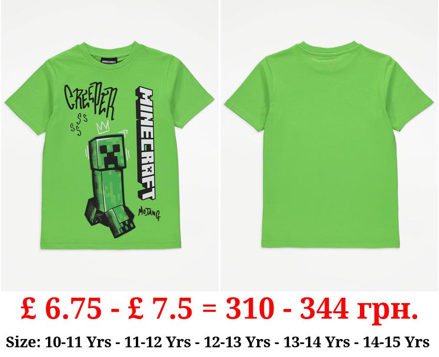 Minecraft Creeper Graffiti Green T-Shirt