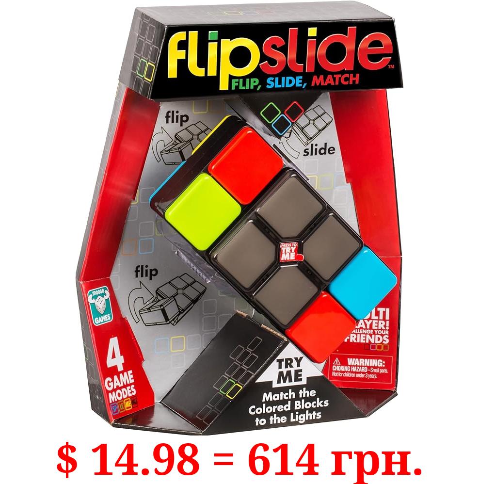 Flipslide Game - Electronic Handheld Game | Addictive Multiplayer Puzzle Game of Skill | Flip, Slide & Match Colors to Beat the Clock | 4 Thrilling Game Modes | Ages 8+ | Includes Batteries